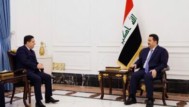 ناصر وريطة خلال استقباله من طرف رئيس مجلس الوزراء العراقي في بغداد